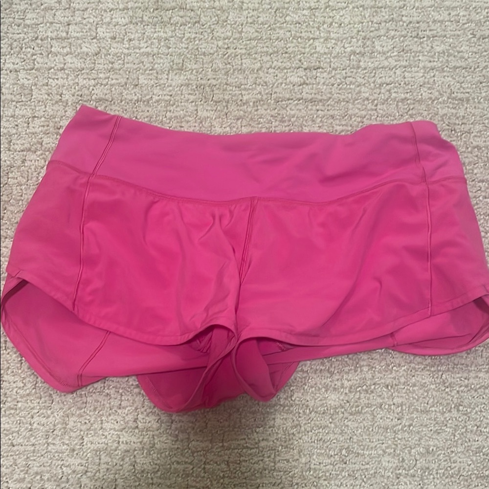 Lululemon pink speed up shorts size 6